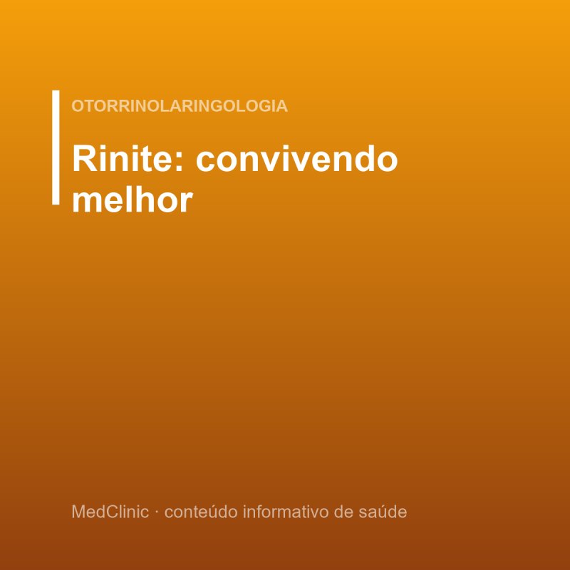 Rinite: convivendo melhor
